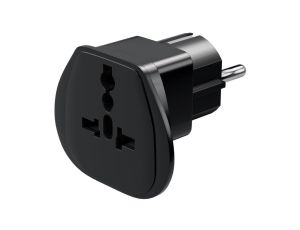 Adapter podróżny z świata do UE, czarny
