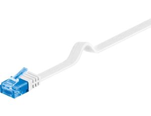 CAT 6A Płaska Kabel połączeniowy,U/UTP, Biały - Długość kabla 10 m