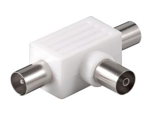 Trójnik koncentryczny: 2 Wtyk do kabla koncentrycznego Gniazdo do kabla koncentrycznego