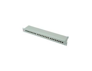 Patch panel ROLINE Cat.6 (Class E) 19, 24 porty, ekranowany, szary