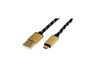 Kabel ROLINE GOLD USB 2.0, USB A męski - Micro USB B męski, 0,8 m