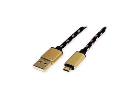 Kabel ROLINE GOLD USB 2.0, USB A męski - Micro USB B męski, 0,8 m