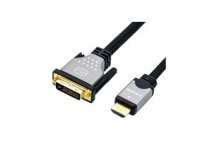 ROLINE Kabel do monitora DVI (24+1) - HDMI, M/M, czarny/srebrny, 1 m