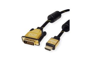 ROLINE GOLD Kabel do monitora DVI (24+1) - HDMI, M/M, 5 m