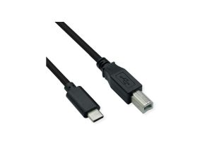 Kabel ROLINE USB2.0 typu C, C - B, M/M, czarny, 4,5 m