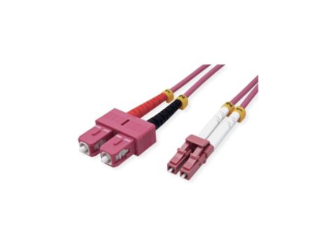 VALUE Kabel F.O. 50/125m OM4, LC/SC, fioletowy, 0,5 m