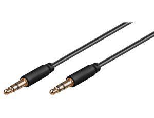 Kabel łączący audio AUX, 3,5 mm stereo 3-pinowy, cienki, CU - Długość kabla 1.5 m