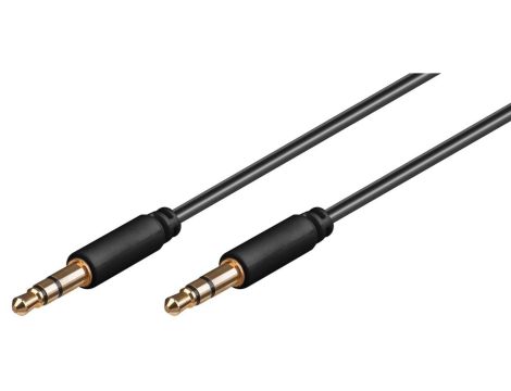 Kabel łączący audio AUX, 3,5 mm stereo 3-pinowy, cienki, CU - Długość kabla 1.5 m