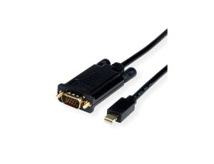 ROLINE Kabel Mini DisplayPort - VGA, Mini DP M - VGA M, zwart, 3 m