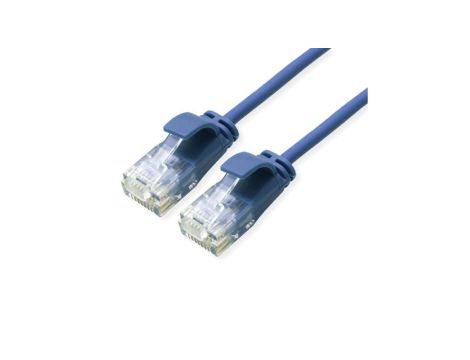 ROLINE UTP Data Center Patch Cord Cat.6A (Class EA), LSOH, bardzo cienki, niebieski, 0,5 m