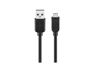 Kabel USB 2.0 Hi-Speed, Czarny - Długość kabla 0.15 m
