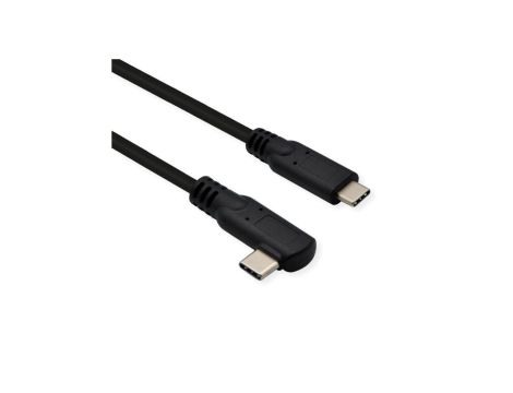 Kabel ROLINE USB 3.2 Gen 2x2, Emark, C-C, M/M, 20Gbit/s, 100W, haaks, zwart, 1 m