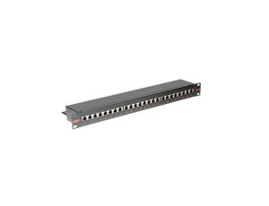 Patch panel ROLINE Cat.6 (Class E) 19, 24P, ekranowany, czarny