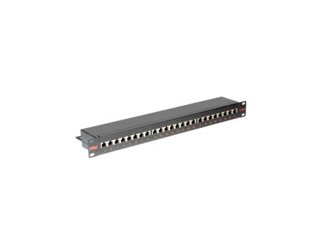 Patch panel ROLINE Cat.6 (Class E) 19, 24P, ekranowany, czarny