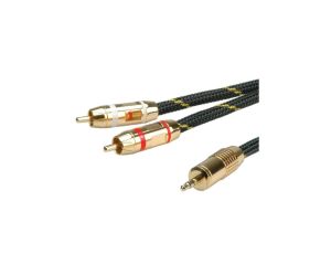 ROLINE GOLD kabel połączeniowy audio 3,5 mm stereo - 2x tulipan, M/M, 2,5 m