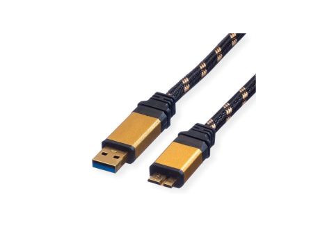ROLINE GOLD USB 3.2 Gen 1 Kabel, USB A - Micro B, M/M, 2 m