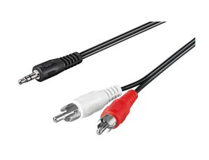 Kabel przejściowy audio AUX, wtyk jack 3,5 mm na wtyk cinch stereo - Długość kabla 0.5 m