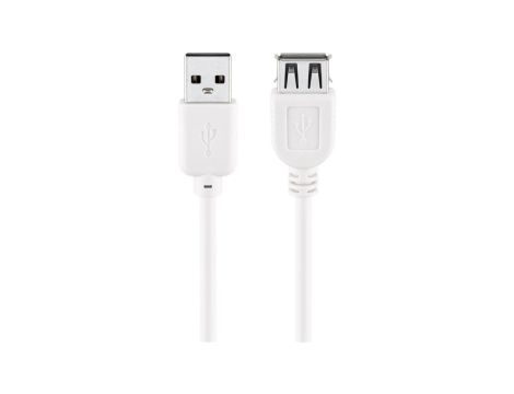 Przedłużacz USB 2.0 Hi-Speed, Biały - Długość kabla 0.3 m