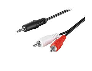 Kabel przejściowy audio AUX, wtyk jack 3,5 mm na wtyk cinch stereo, CU - Długość kabla 1 m