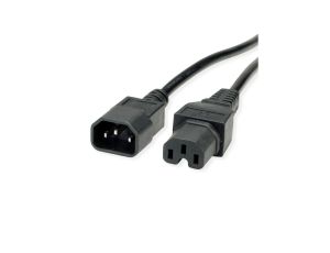 VALUE Kabel zasilający IEC320/C14 męski - C15 żeński, czarny, 1,8 m