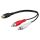 Kabel adaptera audio typu Y, wtyk cinch stereo na gniazdo cinch - Długość kabla 0.2 m