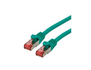 Kabel krosowy ROLINE Cat.6 S/FTP (PiMF), poziom komponentów, LSOH, zielony, 0,3 m