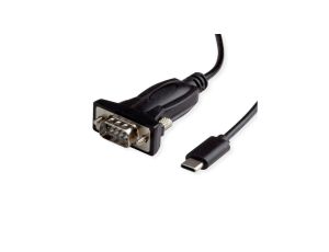 VALUE Kabel konwertera USB - Serial, typ C - RS232, czarny, 1,8 m