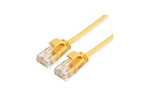 ROLINE UTP Data Center Patchkabel Cat.6A (Class EA), LSOH, extra dun, geel, 2 m