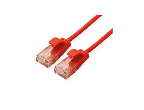 ROLINE UTP Data Center Patchkabel Cat.6A (Class EA), LSOH, extra dun, rood, 0,15 m