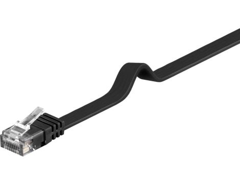 CAT 6Płaska Kabel połączeniowy,U/UTP, czarny - Długość kabla 1 m