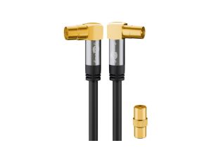 Telewizyjny kabel antenowy (typ 135 dB), poczwórne ekranowanie - Długość kabla 1 m