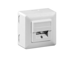 Puszka uniwersalna CAT 5e z ramką do montażu natynkowego - Wersja kolorystyczna Biały