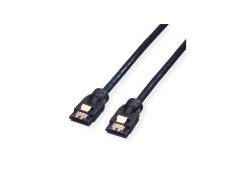 ROLINE Wewnętrzny kabel SATA 6.0 Gbit/s do dysków twardych z blokadą zatrzaskową, 0,5 m