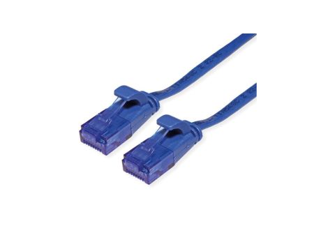 Kabel krosowy UTP VALUE, kat. 6A (klasa EA), bardzo płaski, niebieski, 1,5 m