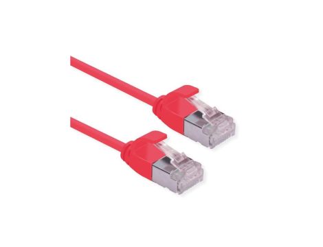 ROLINE F/UTP DataCenter Patchkabel Cat.6A (Class EA), LSOH, extra dun, rood, 0,15 m