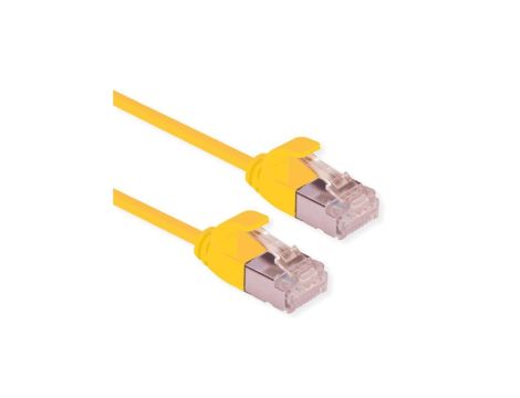 ROLINE F/UTP DataCenter Patch Cord Cat.6A (Class EA), LSOH, bardzo cienki, żółty, 0,15 m
