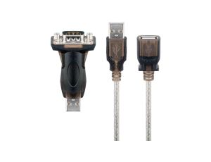 Adapter USB szeregowych RS232 mini, Przezroczysty - Długość kabla 1.5 m