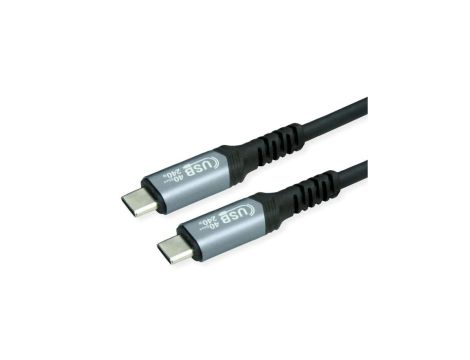 VALUE Kabel USB4 Gen3x2, C-C, M/M, 40Gbit/s, 240W, zwart, 0.8 m