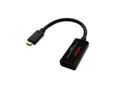 ROLINE USB typu C - DisplayPort, v1.2, dwukierunkowy adapter kablowy, M/F, 0,2 m