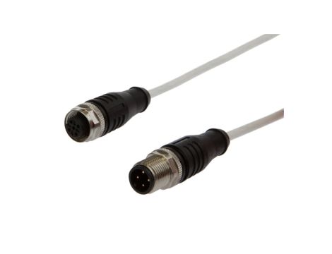 Złącze kablowe M12 żeńskie 4-pinowe proste M12 męskie 4-pinowe proste 4x0,34mm R3,8mm 250V 150stC 2m IP65 VK20HF25