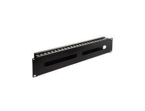 Organizator kabli do szafy RACK 19 cali 2U metalowy czarny zamykany NEKU