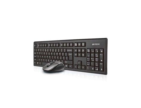 Zestaw klawiatura + mysz membranowa A4 TECH V-Track 2.4G 7100N RF Nano A4TKLA41220 (USB 2.0 kolor czarny optyczna)