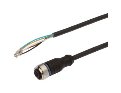 Złącze do samokonfekcjonowania M12 proste żeńskie 5 pinowe druga końcówka niezarobiona 10m 5x0.34mm PUR fi5.4mm 60V 90C IP67 VK