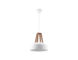 Lampa wisząca CASCO biała/naturalne drewno