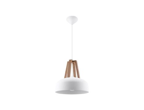 Lampa wisząca CASCO biała/naturalne drewno