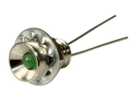 Lampka kontrolna do montażu panelowego 2V dc, zielona 6.5mm LED Chrom RS PRO