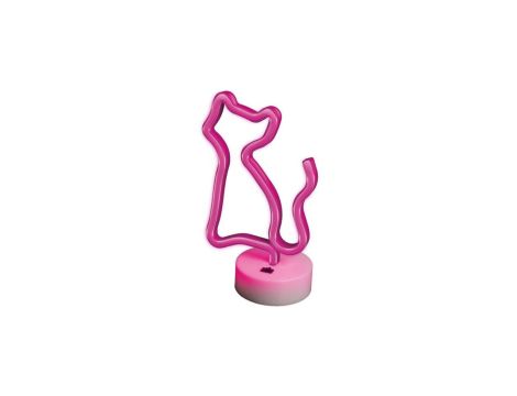 Neon na podstawce LED KOT róż FSNE02 Forever Light