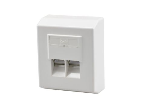 Gniazdo natynkowe 2xRJ45 kat.5e FTP 64x80mm NEKU