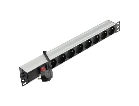 Listwa zasilająca RACK 19 cali 1U 8 gniazd z wyłącznikiem NEKU /1,8m/