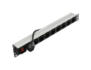 Listwa zasilająca RACK 19 cali 1U 9 gniazd z wyłącznikiem NEKU /1,8m/